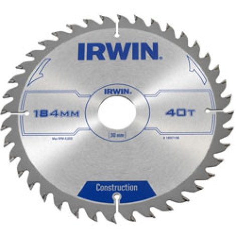 Katkaisuterä puulle Irwin; 184x2,5x30,0 mm; Z40