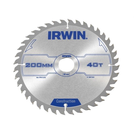 Katkaisuterä puulle Irwin; 200x2,5x30,0 mm; Z40