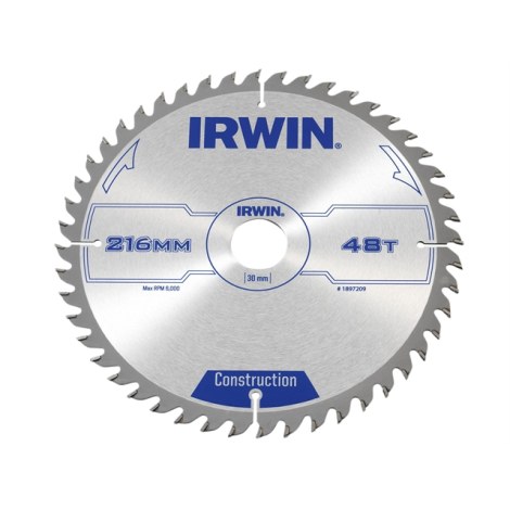 Katkaisuterä puulle Irwin; 216x2,5x30,0 mm; Z48