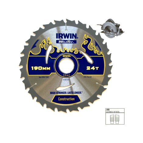 Katkaisuterä puulle Irwin; 184x2,4x30,0 mm; Z24