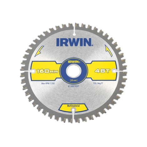 Katkaisuterä puulle Irwin; 160x2x20,0 mm; Z48