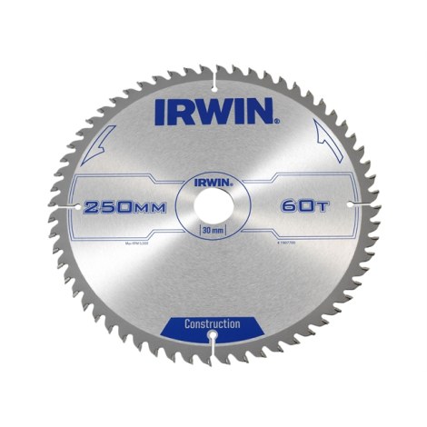 Katkaisuterä puulle Irwin; 250x3x30,0 mm; Z60