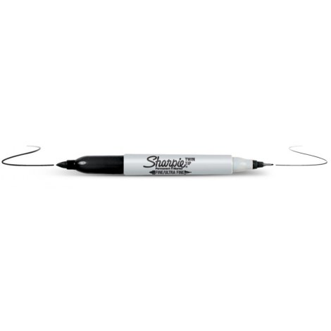 Merkkauskynä Irwin Sharpie Twin Tip musta