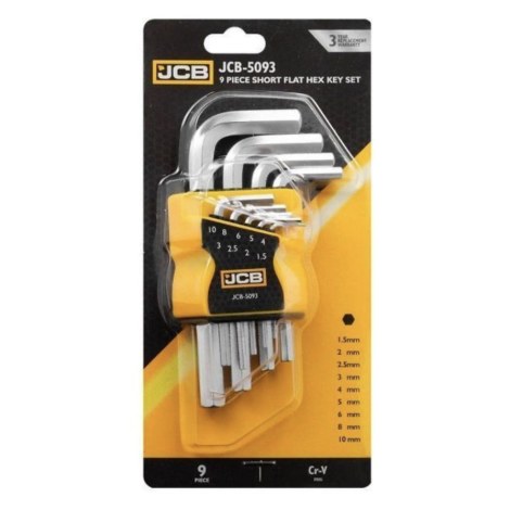 Kuusiokoloavain JCB 5093; 1,5-10 mm; 9 kpl.