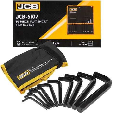 Kuusiokoloavain JCB 5107; 6-22 mm; 10 kpl.