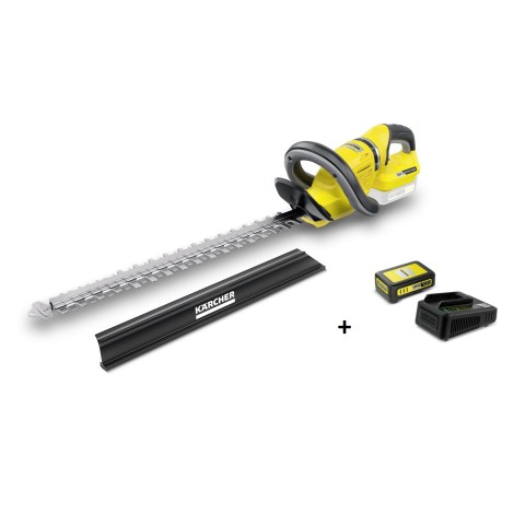Pensasleikkuri Karcher HGE 18-50; 18 V; 50 cm pituus; akkukäyttöinen (ilman akkua ja laturia) + Karcher Power 18 V; 2,5 Ah + Nopea laturin virta Power