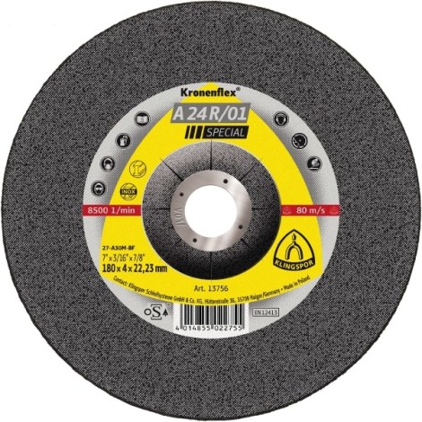 Hiomalaikka Klingspor A 24 R/01 Special; 180x4x22,23 mm; 1 kpl.