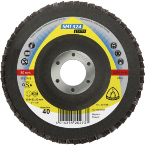 Lamellihiomalaikka  Klingspor 321512; 125x22,23 mm; G60; 10 kpl.