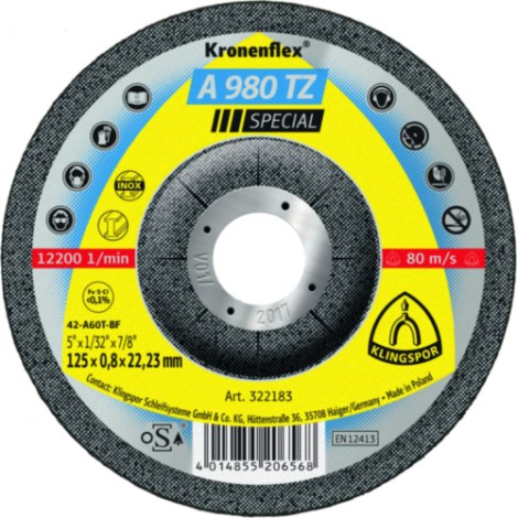 Hiova katkaisulaikka Klingspor A 980 TZ Special; 115x0,8 mm; 25 kpl.