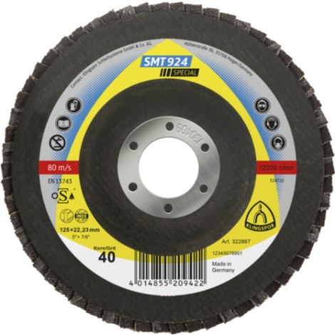 Lamellihiomalaikka  Klingspor 322867; 125x22,23 mm; G40; 10 kpl.