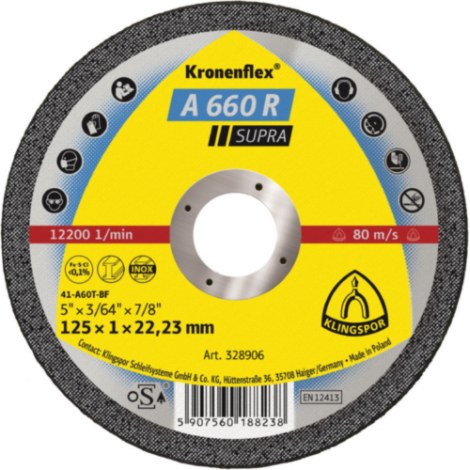 Hiova katkaisulaikka Klingspor A 660 R Supra; 115x1 mm; 25 kpl.