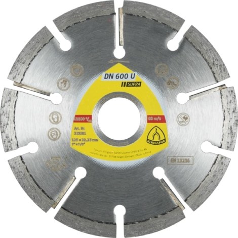 Timanttikatkaisulaikka Klingspor DN 600 U Supra; 125x8x22,23 mm