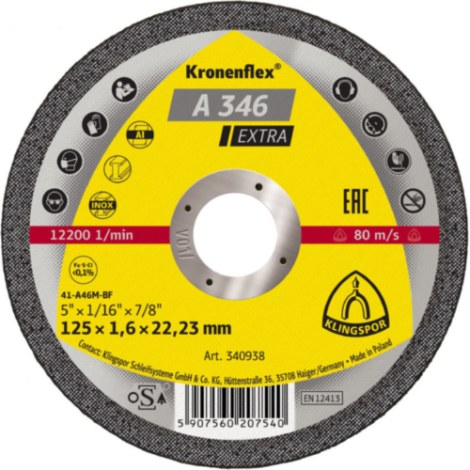 Hiova katkaisulaikka Klingspor A 346 Extra; 115x1,6 mm; 25 kpl.