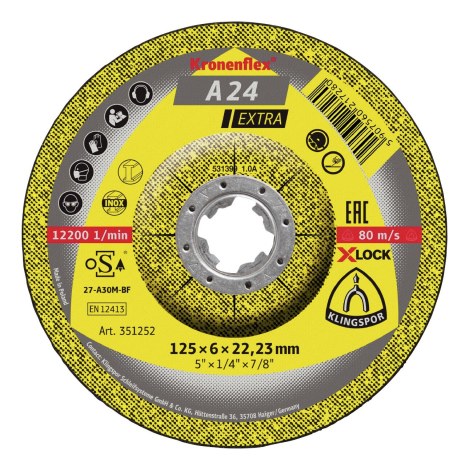 Hiomalaikka Klingspor A 24 Extra; 125x6 mm; 1 kpl.