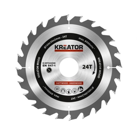 Katkaisulaikka Kreator KRT020408; 160x30 mm; Z24; 20°