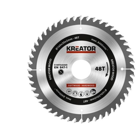 Katkaisulaikka Kreator KRT020409; 160x30 mm; Z48; 20°