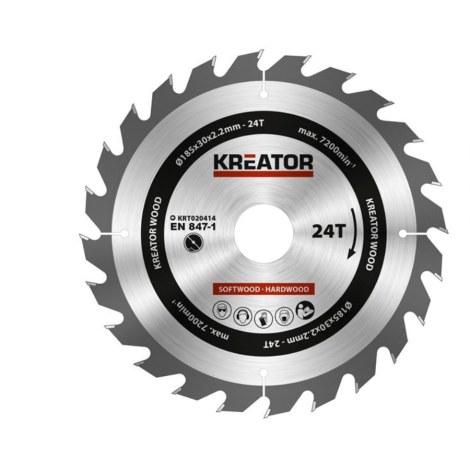 Katkaisulaikka Kreator KRT020414; 185x30 mm; Z24; 20°