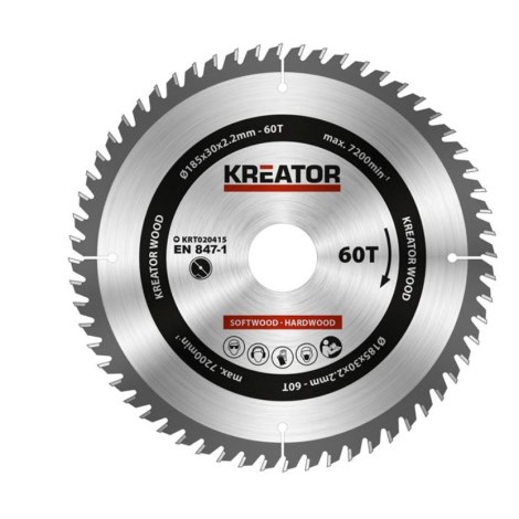 Katkaisulaikka Kreator KRT020415; 185x30 mm; Z60; 20°