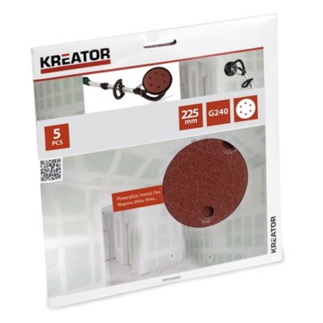Hiomapaperi Kreator KRT232009; 225 mm; K240; 5 kpl.