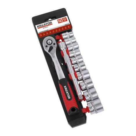 Kuusiohylsysarja Kreator KRT500113; 3/8''; 12 kpl.