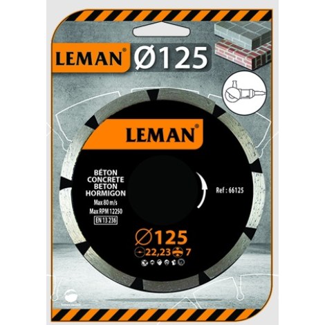 Timanttikatkaisulaikka LEMAN F66125; 125x22,23x2 mm