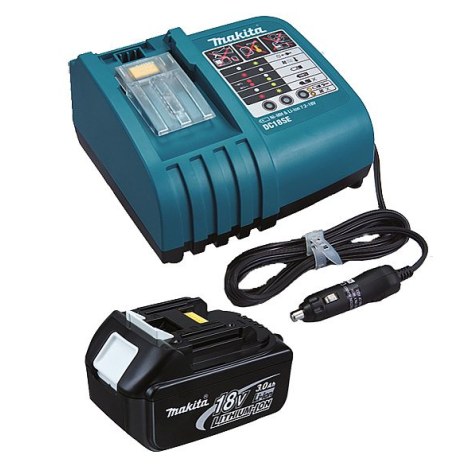 Latauslaite Makita DC18SE + Akku BL1830; 18 V; 3,0 Ah; Li-Ion