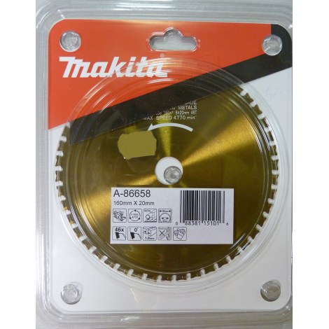 Katkaisulaikka metalli Makita; 160x1,6x20,0 mm; Z46; 0°