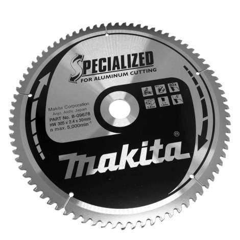 Pöyrösahantetä alumiinille Makita Specialized; 300x2,4x30 mm; 80T; 5°