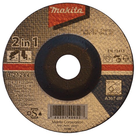 Hiova katkaisulaikka Makita B-21244; 125x3,2 mm metalille
