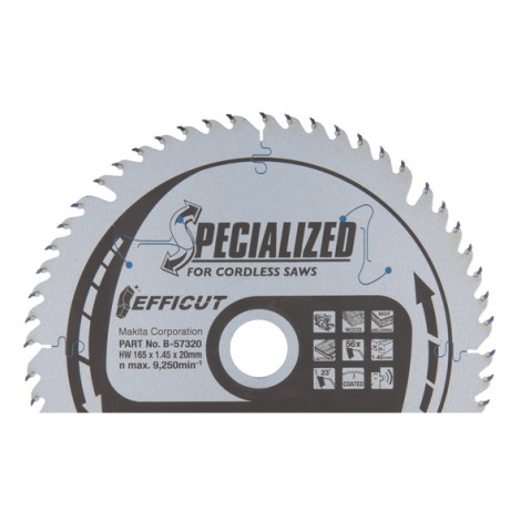 Katkaisuterä puulle Makita EFFICUT; 165x1,45x20,0 mm; Z56; 23°