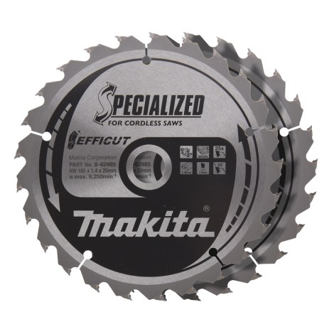 Katkaisulaikka Makita B-62985-2; 165x1,4x20 mm; Z25; 23°; 2 kpl.