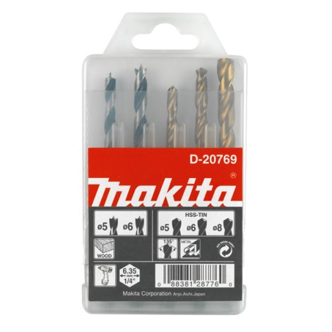 Poranteräsarja Makita; 5/6/8 mm; 5 kpl.