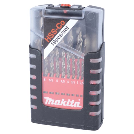 Poranteräsarja Makita HSS-Co; 1-10 mm; 19 kpl.