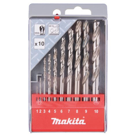 Metalliporanteräsarja Makita HSS-G; 1-10 mm; 10 kpl.