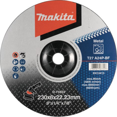 Hiomalaikka Makita D-74522; A24P; 230x6x22,23 mm