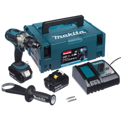 Pora/ruuvinväännin Makita DDF451RMJ; 18 V; 2x4,0 Ah akku