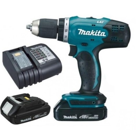 Pora/ruuvinväännin Makita DDF453RAE; 18 V; 2x2,0 Ah akku