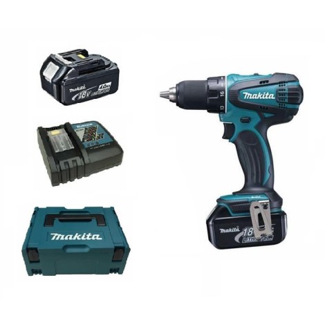 Pora/ruuvinväännin Makita DDF456RMJ; 18 V; 2x4,0 Ah akku