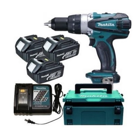 Pora/ruuvinväännin Makita DDF458RF3J; 18 V; 3x3,0 Ah akku