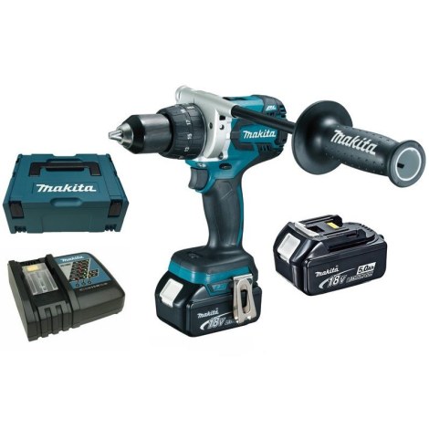 Pora/ruuvinväännin Makita DDF481RTJ; 18 V; 2x5,0 Ah akku