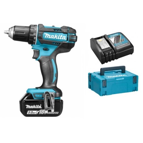 Pora/ruuvinväännin Makita DDF482; 18 V; 1x5,0 Ah akku
