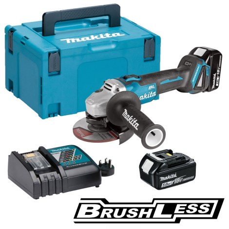 Kulmahiomakone Makita DGA506RTJ; 18 V; 2x5,0 Ah akku