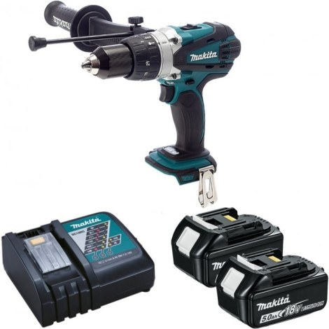 Iskupora / ruuvinväännin Makita DHP458RTJ; 18 V; 2x5,0 Ah akku