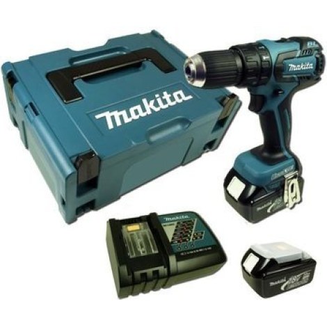 Iskupora / ruuvinväännin Makita DHP459RFJ; 18 V; 2x3,0 Ah akku