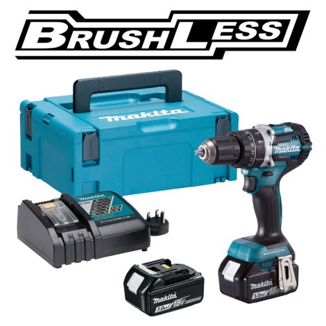 Iskupora / ruuvinväännin Makita DHP484RFJ; 18 V; 2x3,0 Ah akku