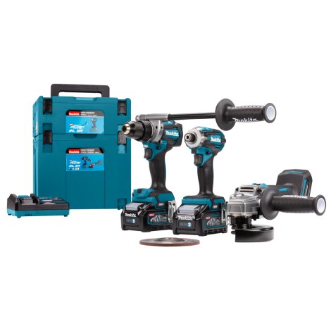 Työkalusarja Makita (GA005G + DF001G + TD001G) ; 40 V; 2x4,0 Ah akku