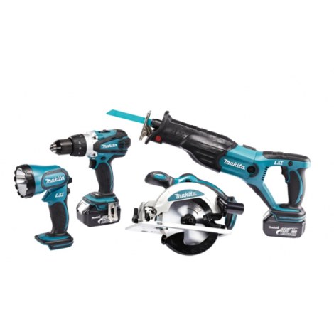Työkalusarja Makita DK18007X (BJR181 + BHP458 + BSS610 + BML185); 18 V; 2x3,0 Ah akku