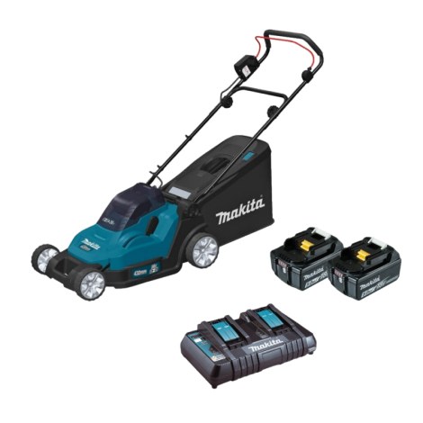 Akkukäyttöinen ruohonleikkuri Makita DLM432Z; 36 V; 2x5,0 Ah akku