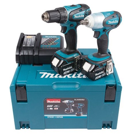Työkalusarja Makita DLX2004MJ (DDF456 + DTW251); 18 V; 2x4,0 Ah akku