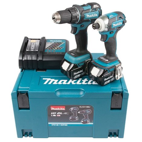 Työkalusarja Makita DLX2118MJ (DDF480 + DTD148); 18 V; 2x4,0 Ah akku